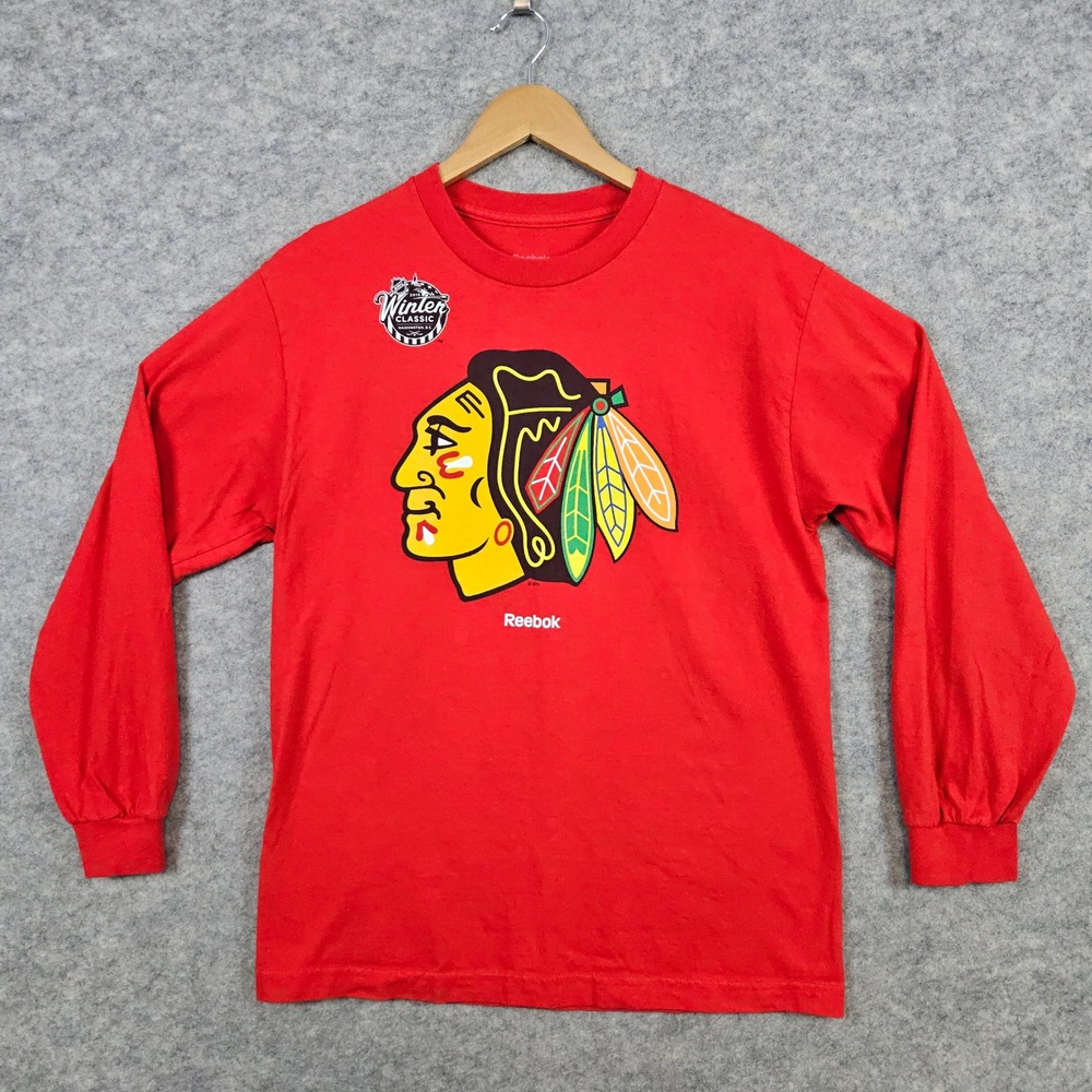 Reebok Men's Chicago Blackhawks Size M Winter Classic 2015 Washington DC T-Shirt